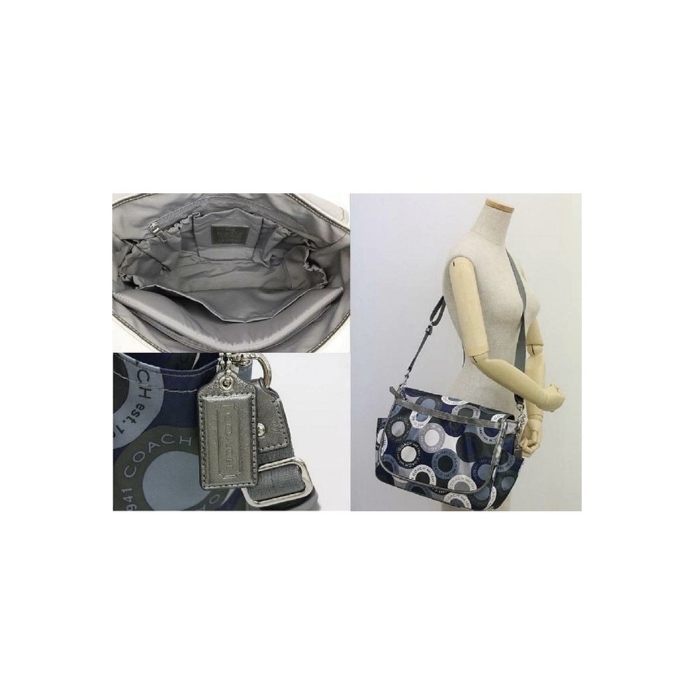 Coach Signature Snaphead Blue‎ Silver Multifunction Diaper Baby Messenger Bag - Picture 12 of 12